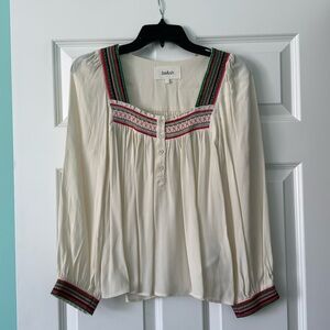 NWT Ba&sh boho Tomer ivory blouse w/ embroidery details size 1 (small)